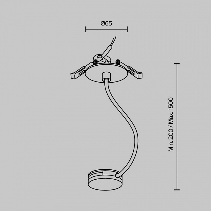 Основание на подвесе для трека-ремня maytoni technical accessories for system parity tra130rwc-2b