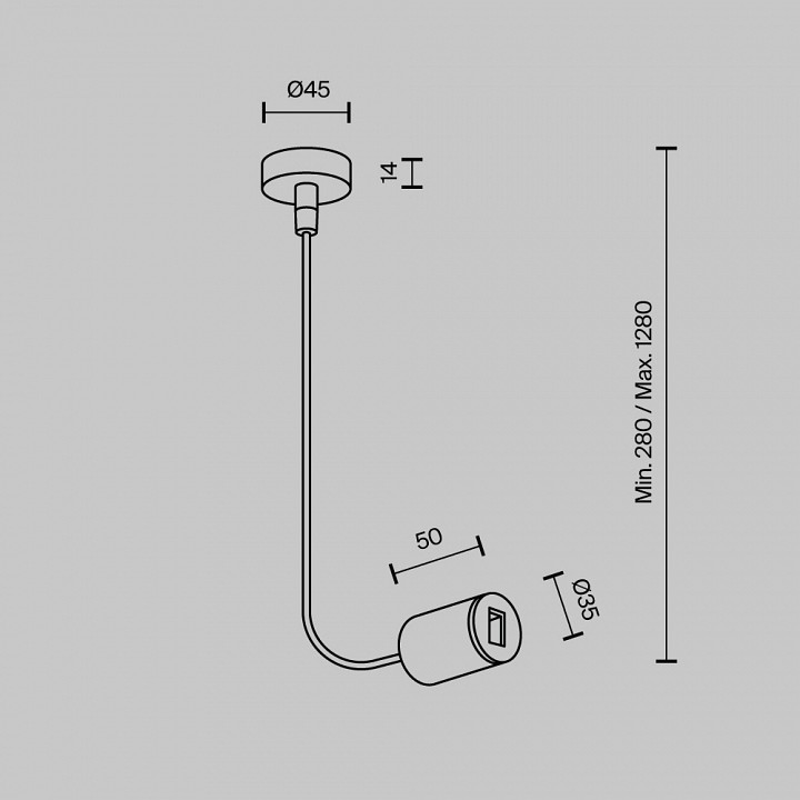 Токопровод концевой maytoni technical flarity tra154c-sb1-pt