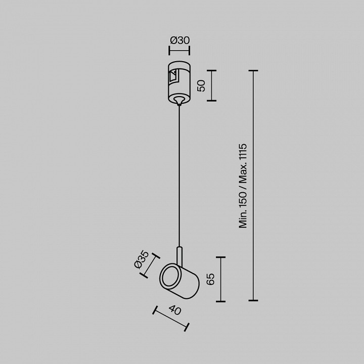 Подвес для трека maytoni technical tau tra154sw-1pt