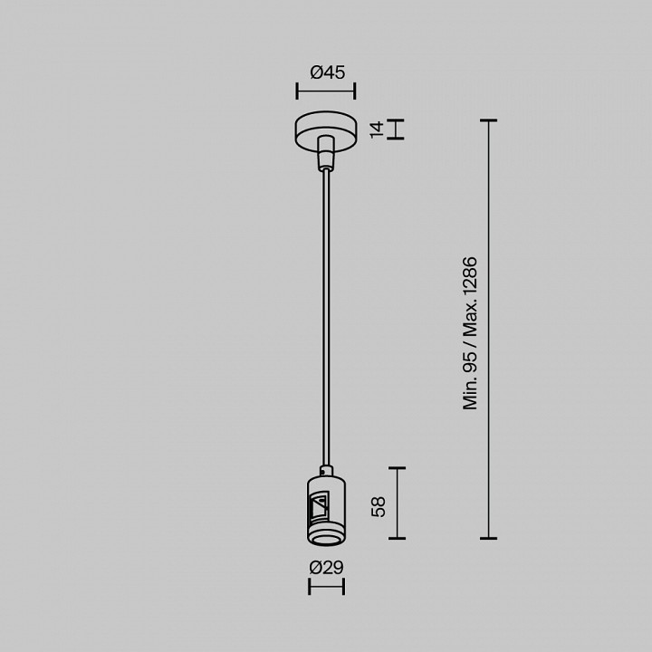 Подвес для трека maytoni technical  tra157sw-b1-pt