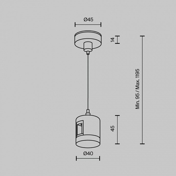 Подвес для трека maytoni technical  tra157sw-ipc1-pt