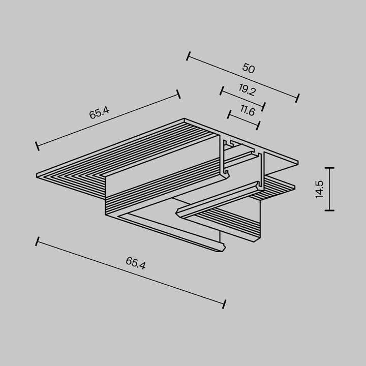 Соединитель угловой внутренний для треков maytoni technical  tra239cls-42.12b