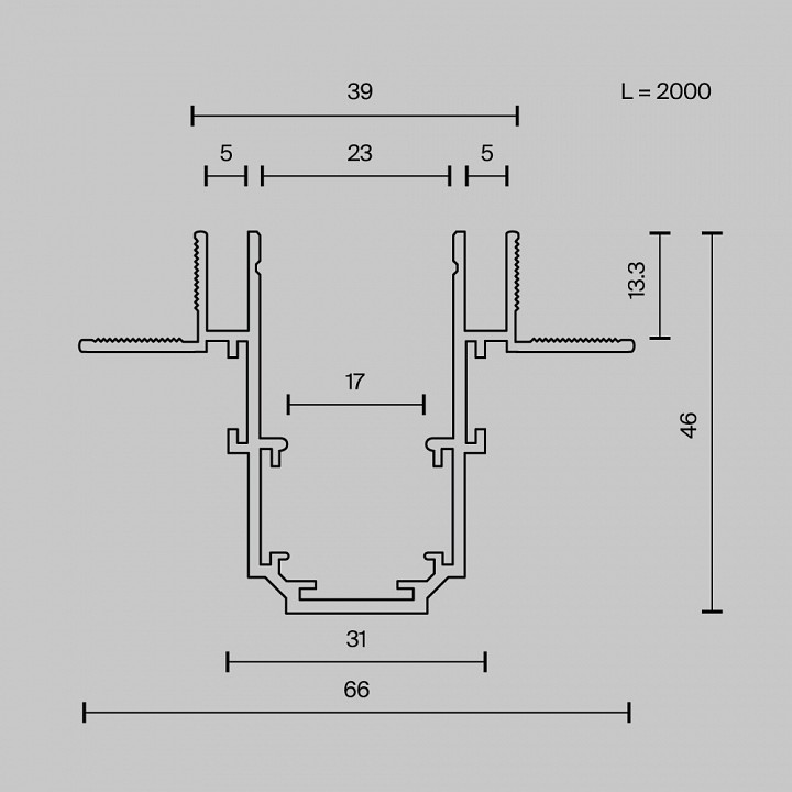 Трек встраиваемый maytoni technical busbar trunkings exility trx034ls-222b