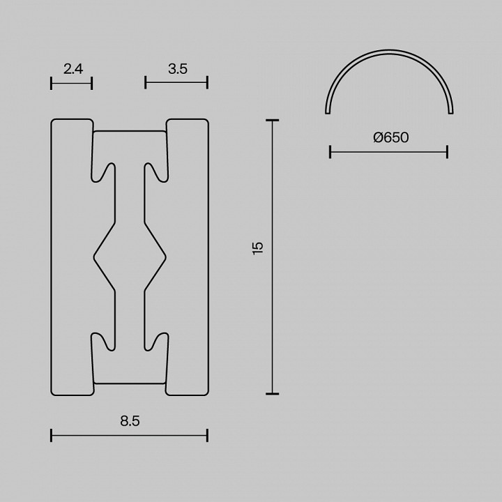 Трек подвесной maytoni technical busbar trunkings flarity trx154-sr-d650-pt