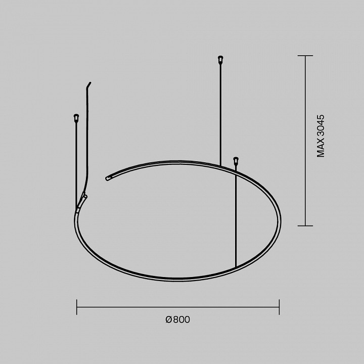 Трек подвесной maytoni technical  trx233-rh-d800-b