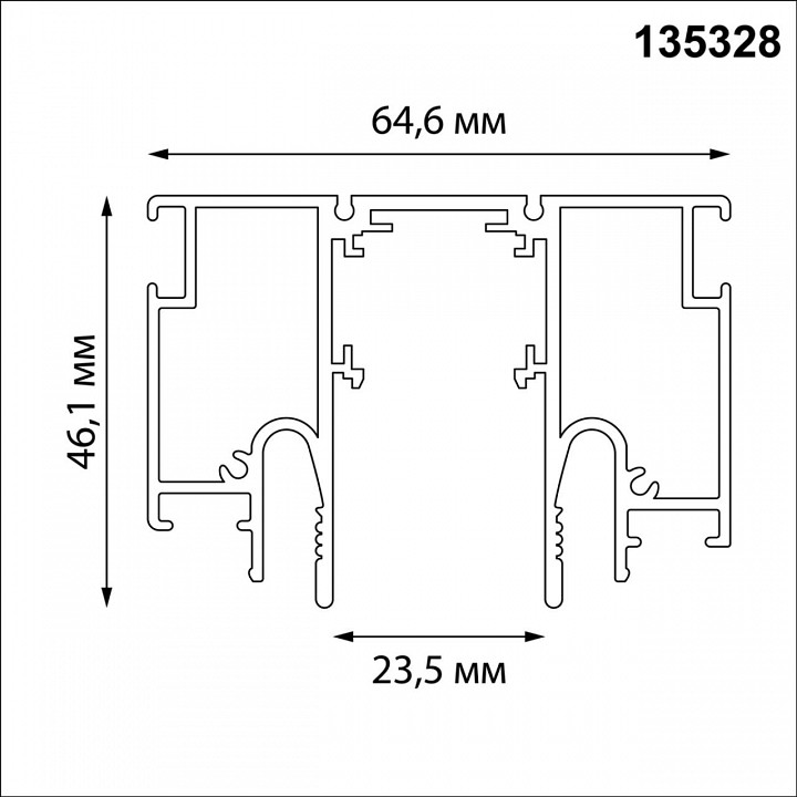 Трек встраиваемый novotech lumfer for novotech 135328