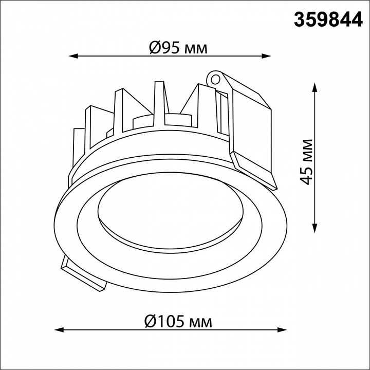 Встраиваемый светильник novotech fluo 359844