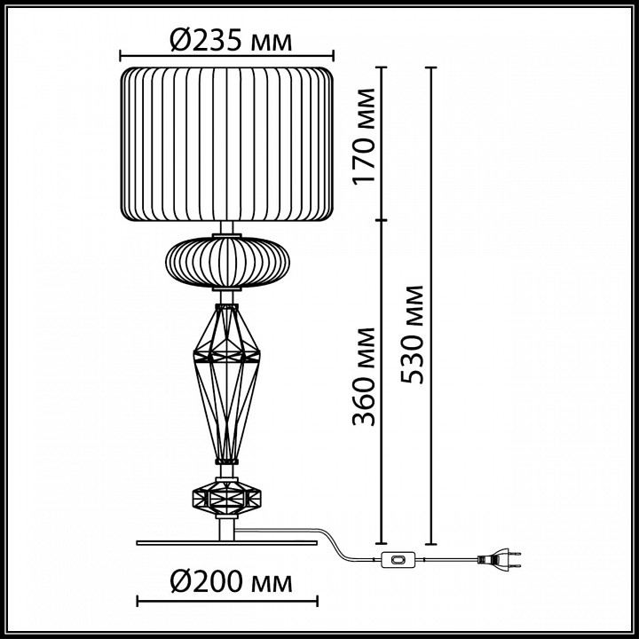Настольная лампа декоративная odeon light terra 5414/2t