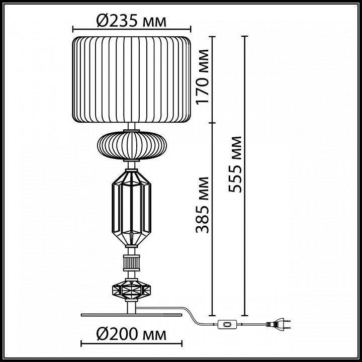 Настольная лампа декоративная odeon light terra 5414/2ta