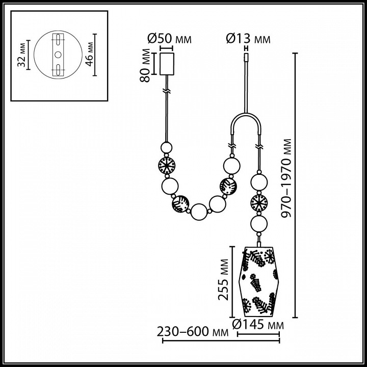 Подвесной светильник odeon light karelia 5444/1b