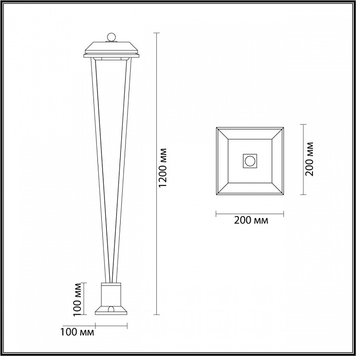 Наземный высокий светильник odeon light bearitz 6655/12ga3