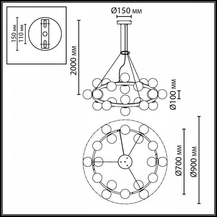 Подвесная люстра odeon light midcent 7109/24