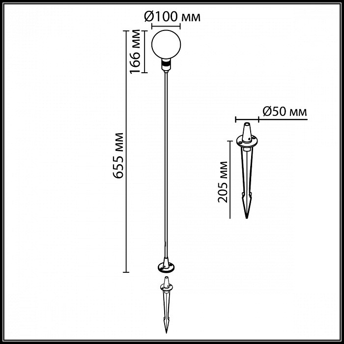 Наземный низкий светильник odeon light dande 7121/2gl