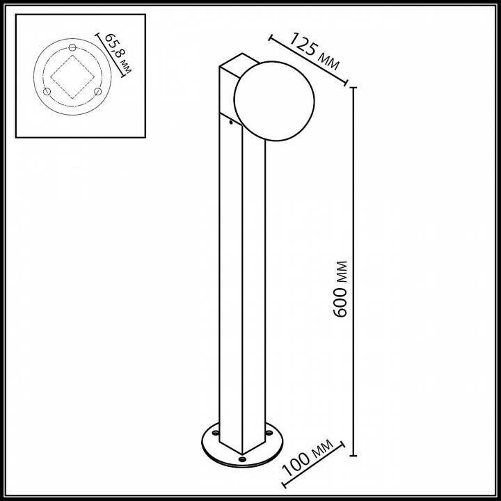 Наземный низкий светильник odeon light nature 7124/1g