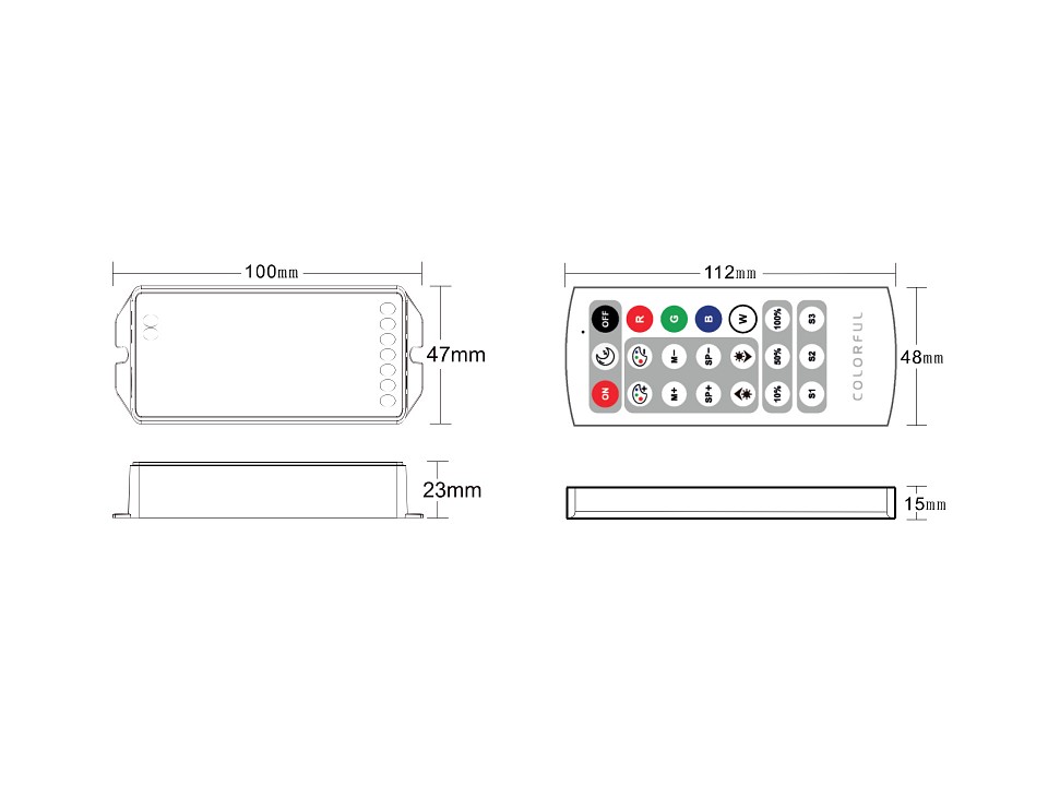 Контроллер-регулятор цвета rgbw с пультом ду swg 2, 4g sw-cw-2.4g-16a