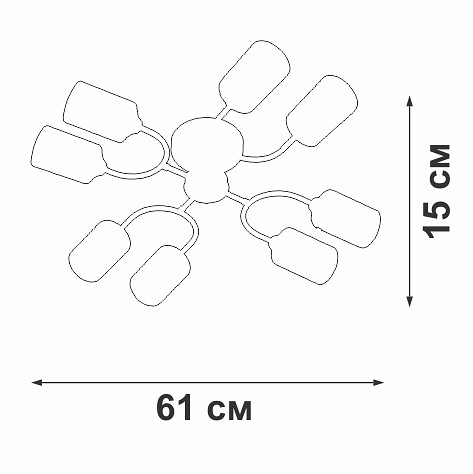 Потолочная люстра vitaluce v2822 v2822-1/8pl