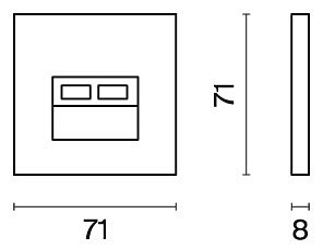 Накладка для розетки rj-11 или rj-45 voltum s70 vls001406