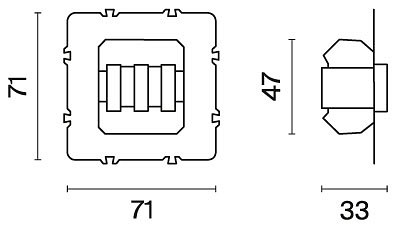 Механизм выключателя трехклавишного voltum s70 vls0301m