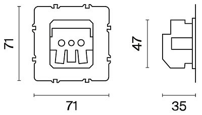 Механизм розетки с заземлением voltum s70 vls0401m