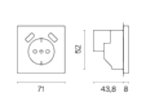 Розетка с заземлением и со шторкой и 2хusb type a, Без рамки voltum s70 vls040404