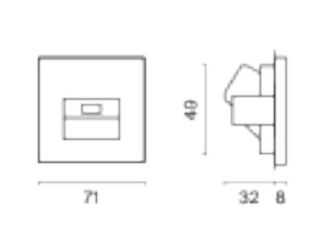 Розетка ethernet rj-45 без рамки voltum s70 vls060102