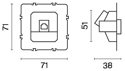 Механизм розетки ethernet rj-45 voltum s70 vls0601m