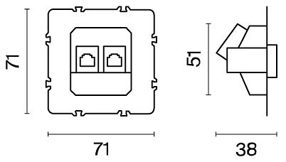 Механизм розетки ethernet rj-45 voltum s70 vls0602m