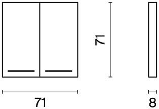 Клавиши для выключателя двухклавишного с подсветкой voltum s70 metal vlsm000412