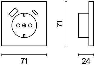 Накладка для розетки с заземлением и со шторками и 2хusb type a и c voltum s70 metal vlsm001010