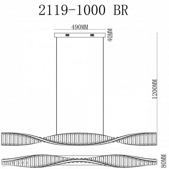 Подвесной светильник iledex woodstock 2119-1000 br