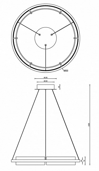 Подвесной светильник iledex meridian c4716-60 cr