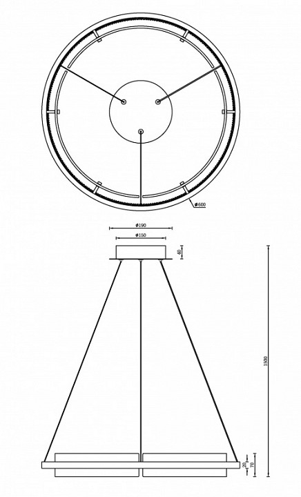 Подвесной светильник iledex meridian c4716-60 gd