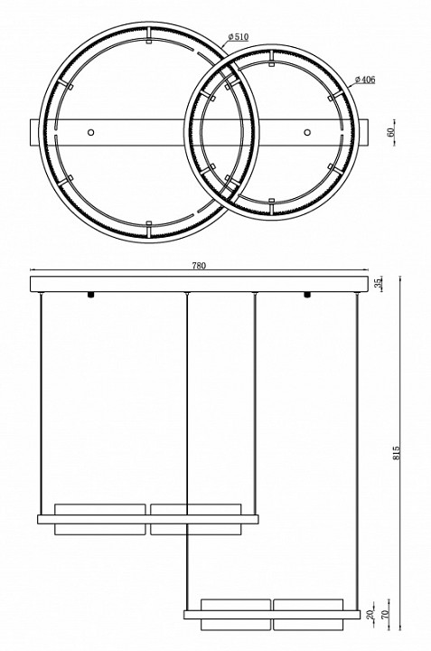 Подвесной светильник iledex meridian c4716-78 cr