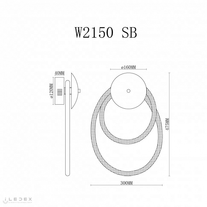 Бра iledex cross w2150 sb