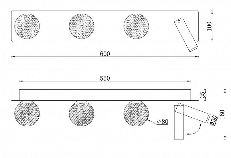 Бра iledex telescope w4774-60 sbk