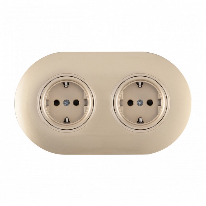 Розетка с заземлением и со шторкой arte milano set08-2 set08-2-40-1x2 shampan