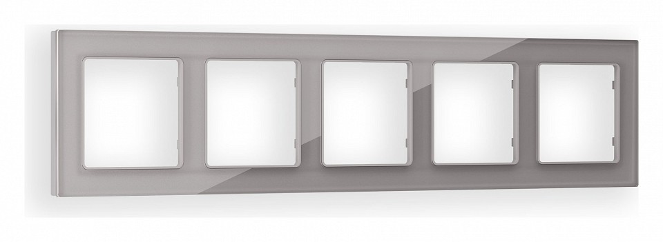 Рамка на 5 постов ambrella volt platos стекло органическое af330505