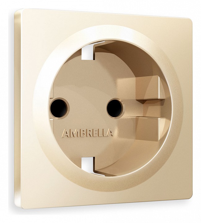Накладка для розетки с заземлением и со шторками ambrella volt quant ap6070