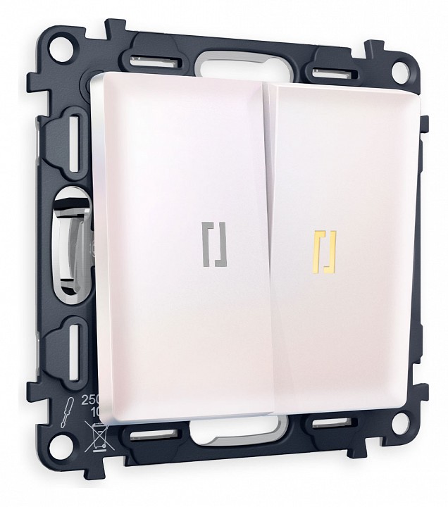 Выключатель двухклавишный с подсветкой без рамки ambrella volt alfa ma204010