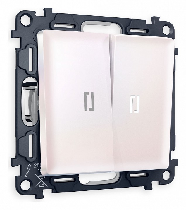 Выключатель двухклавишный с подсветкой без рамки ambrella volt alfa ma204015