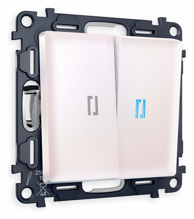 Выключатель проходной двухклавишный с подсветкой ambrella volt alfa ma204040