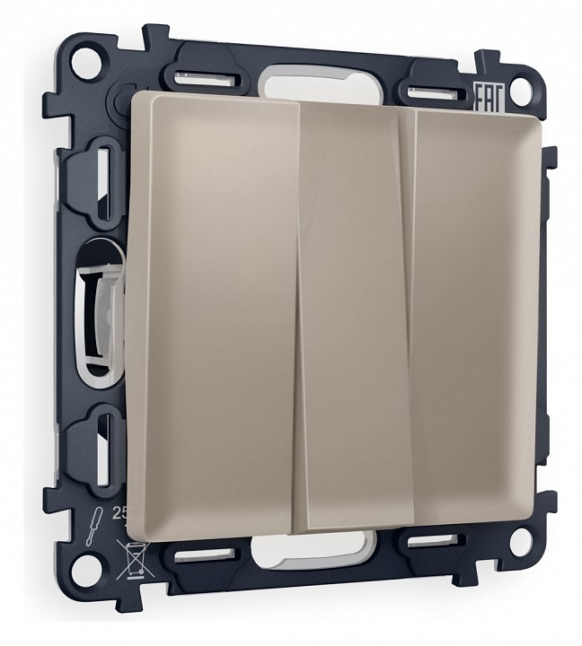 Выключатель трехклавишный без рамки ambrella volt alfa ma365010