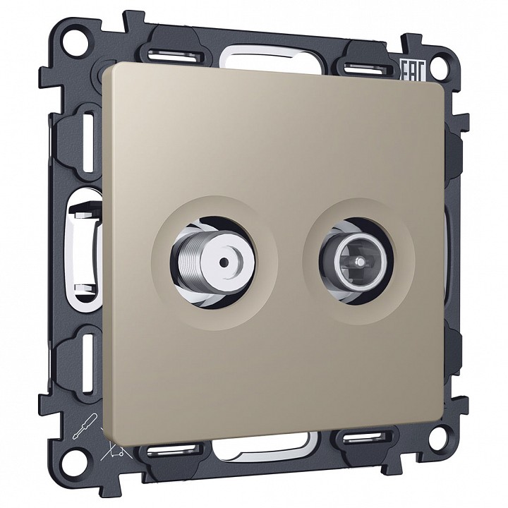 Тв-розетка и sat-розетка оконечная без рамки ambrella volt alfa ma373310