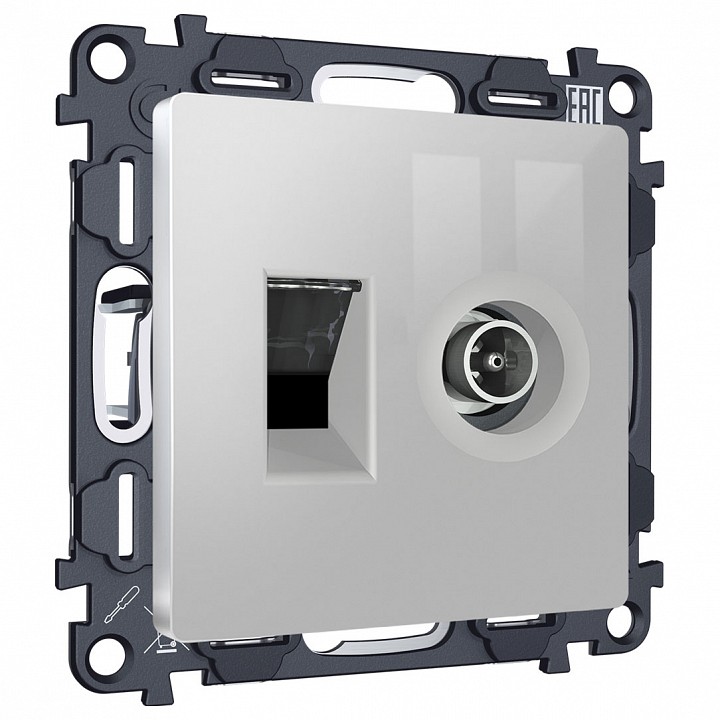 Тв-розетка и розетка ethernet rj-45 без рамки ambrella volt alfa ma412510