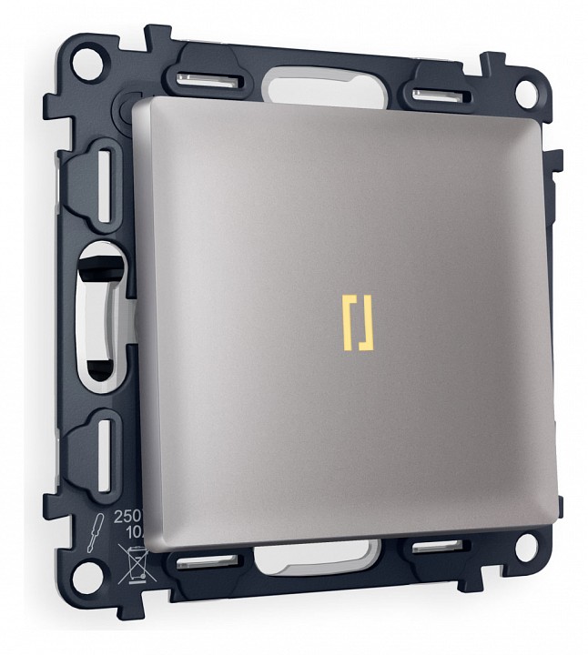 Выключатель одноклавишный с подсветкой без рамки ambrella volt alfa ma502010