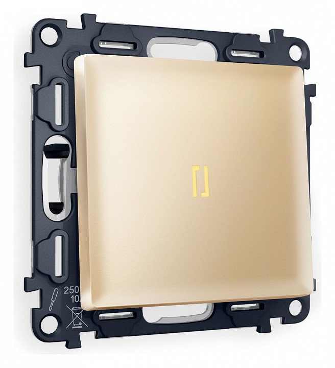 Выключатель одноклавишный с подсветкой без рамки ambrella volt alfa ma602010