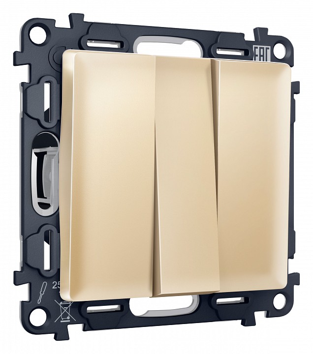 Выключатель трехклавишный без рамки ambrella volt alfa ma605010