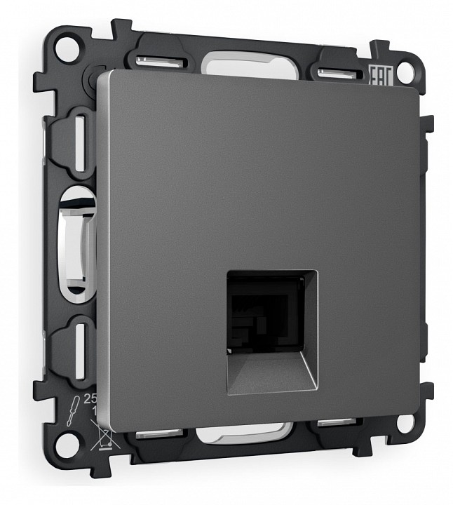 Розетка телефонная rj-11 со штрокой, Без рамки ambrella volt alfa ma662030