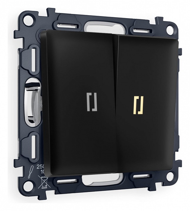 Выключатель проходной двухклавишный с подсветкой ambrella volt alfa ma804030