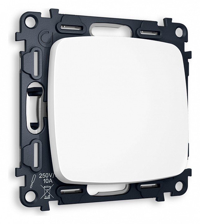 Выключатель проходной одноклавишный без рамки ambrella volt omega mo121020